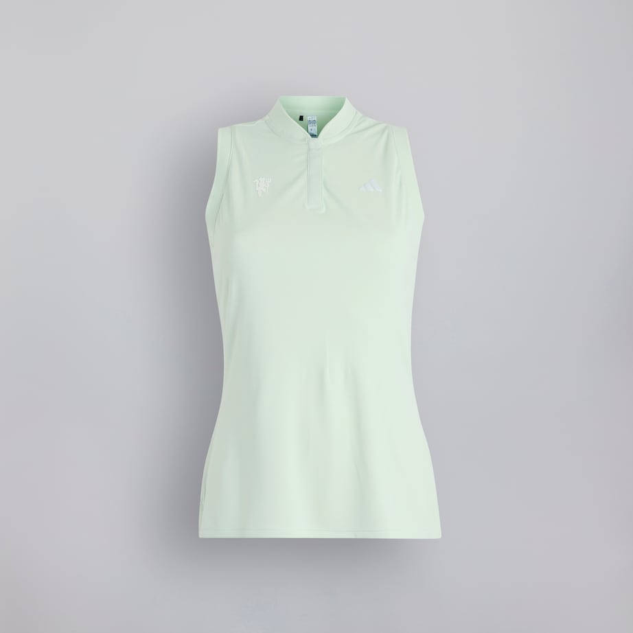 Manchester United x adidas Womens Golf Ultimate365 Tour Sleeveless Polo Shirt White