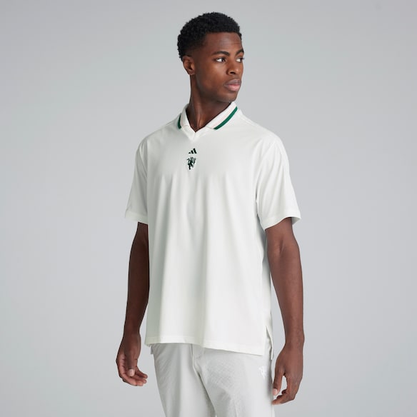 Manchester United x adidas Mens Golf Ultimate365 Golf Jersey Polo Shirt White White