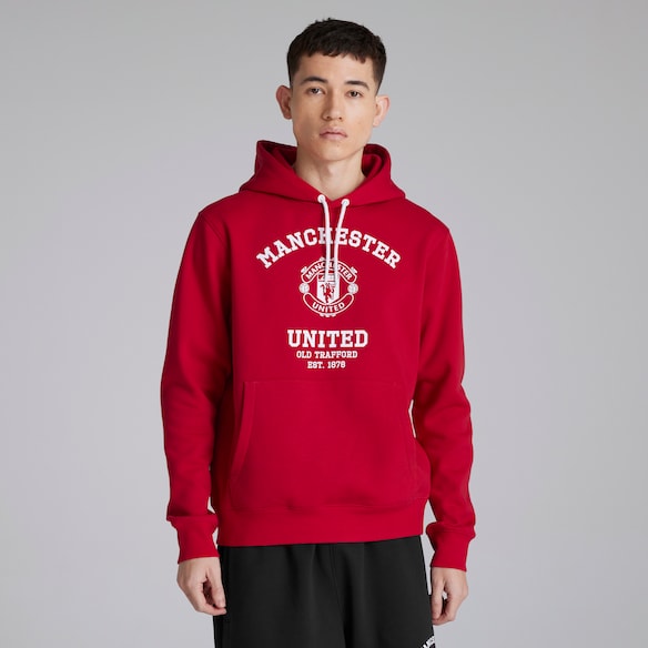 Manchester United Varsity Overhead Hoodie Red Red