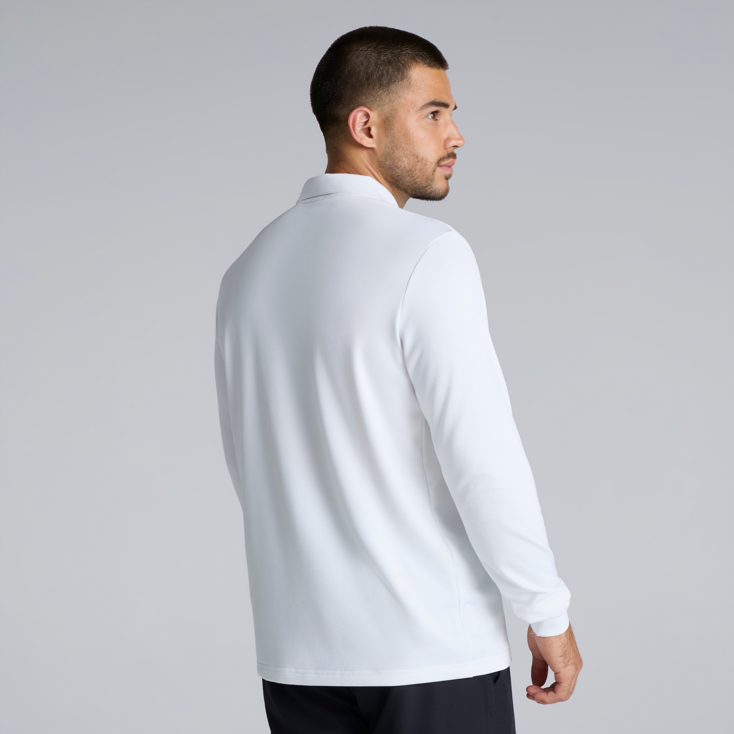 Manchester United x adidas Golf Ultimate 365 Long Sleeve Polo Shirt White White Detail [2-5]
