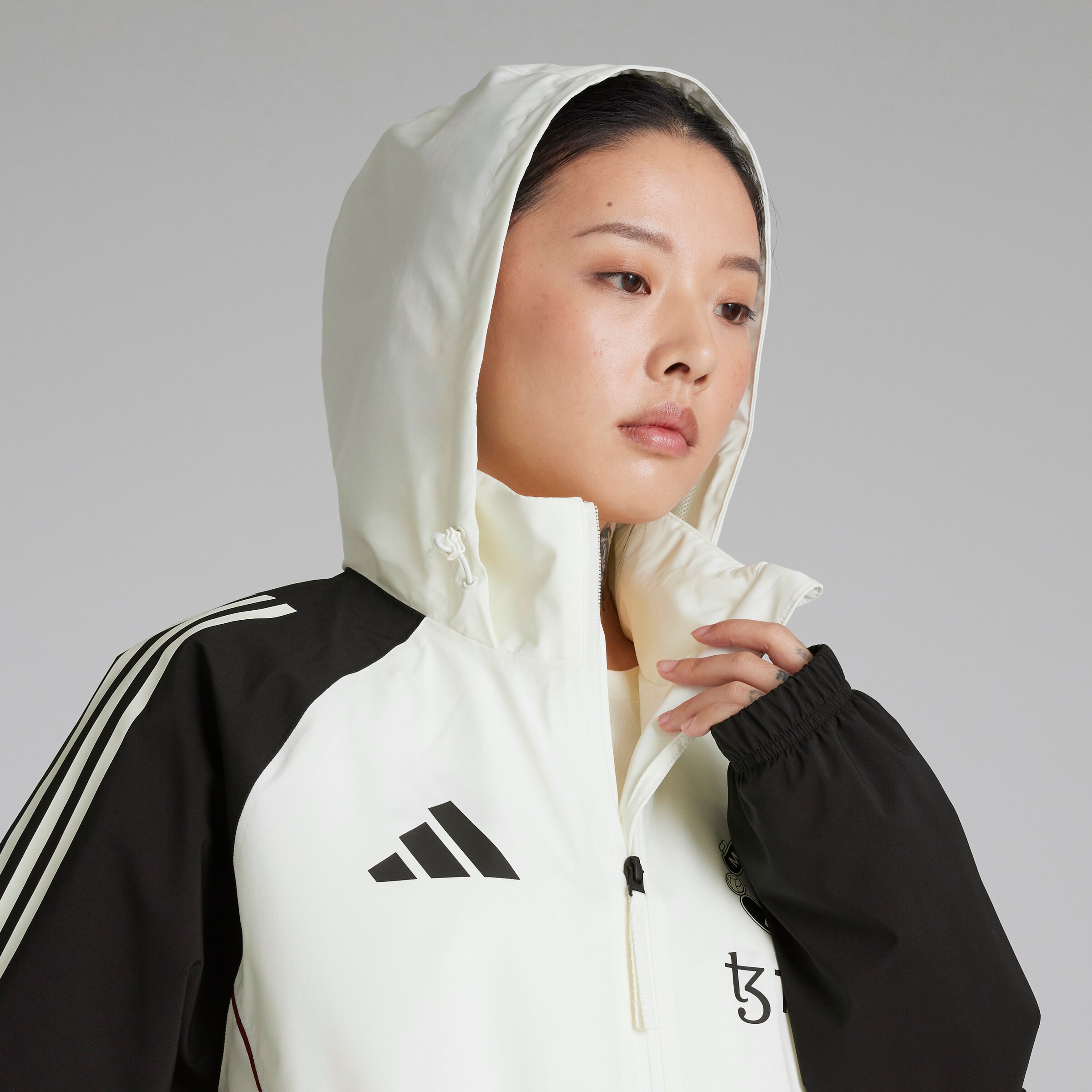 Manchester United Tiro 24 Rain Jacket White White Detail [8-8]