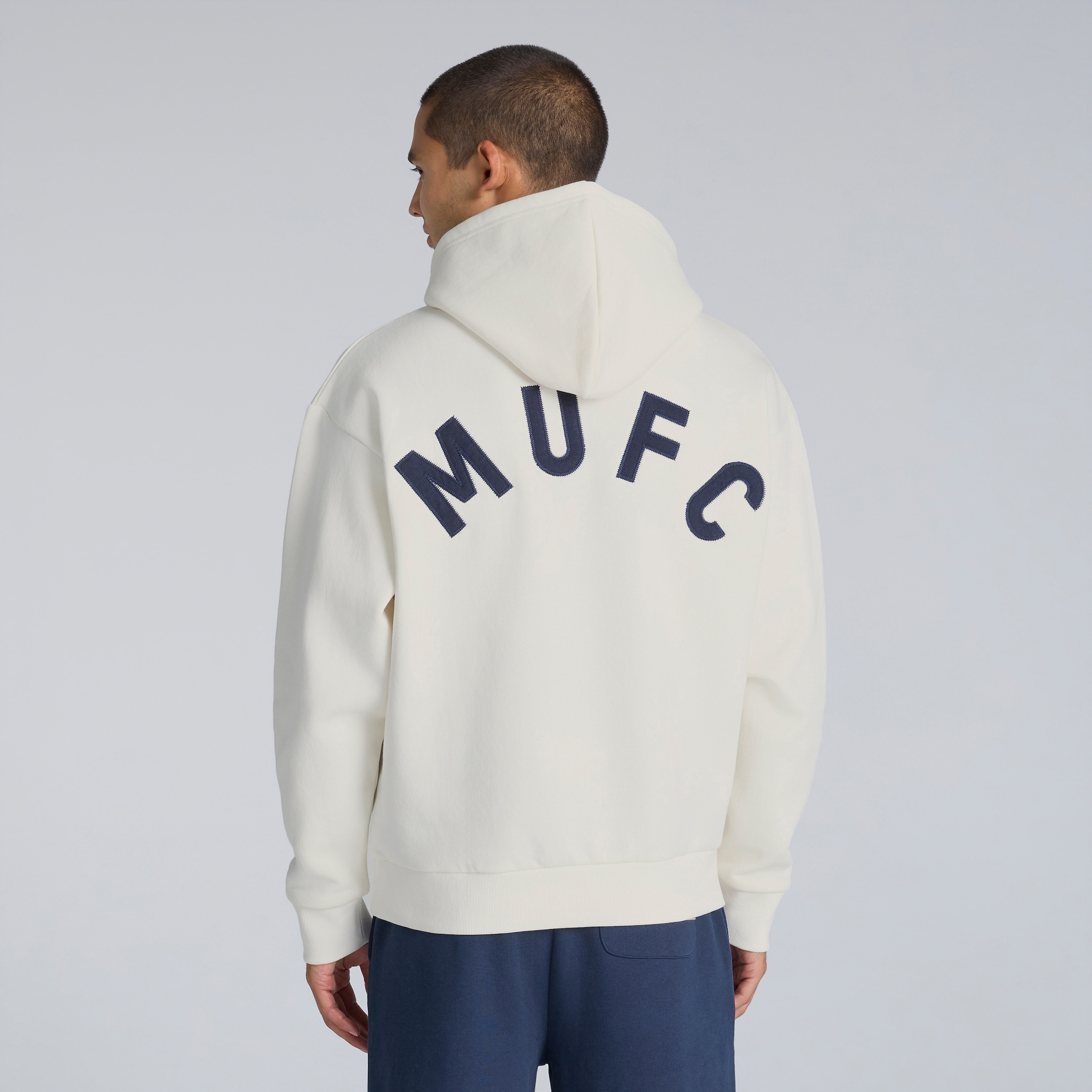 Manchester United Heritage Back Print Hoodie Cream Beige Detail [2-6]