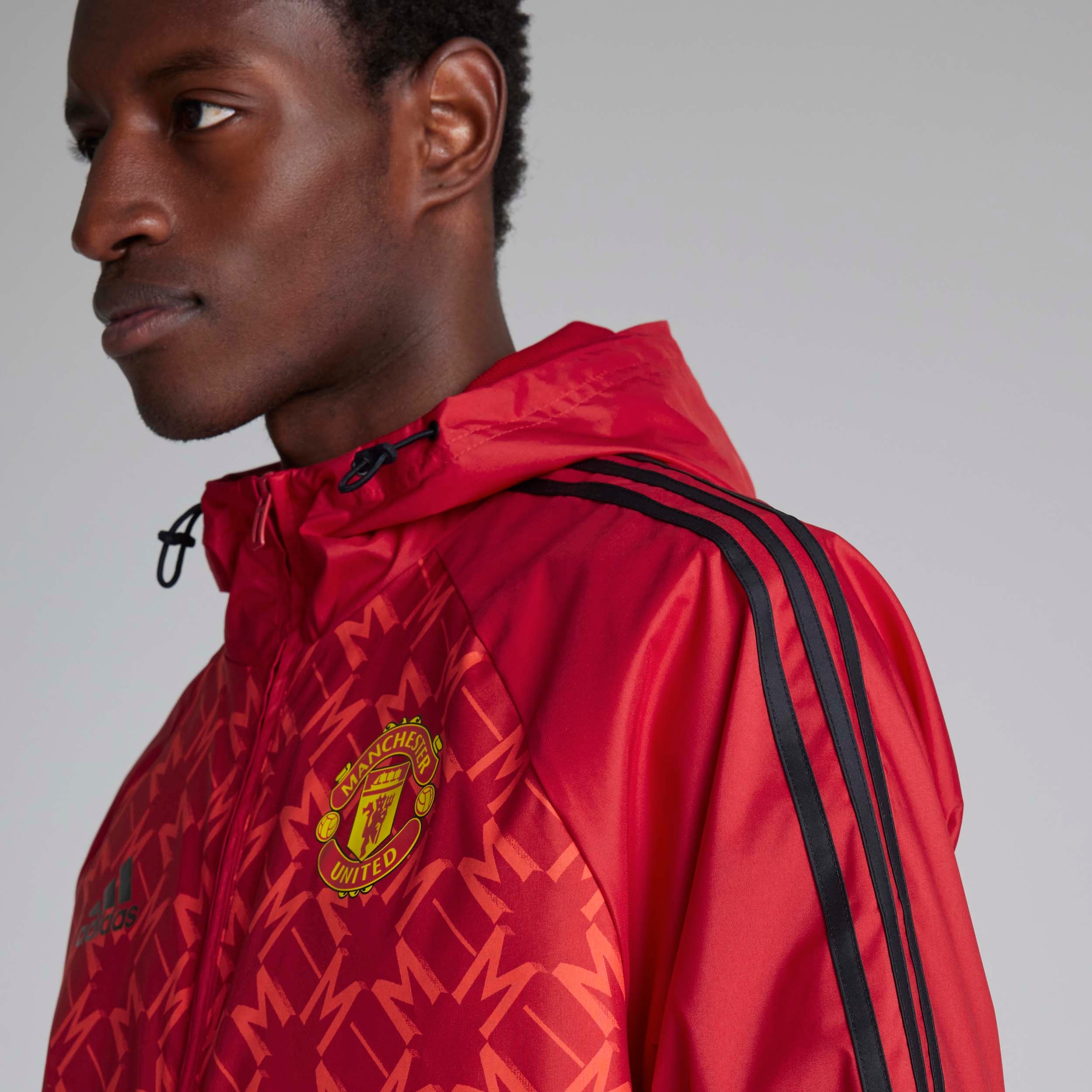 Coupe-vent saisonnier Manchester United rouge pour hommes par Adidas Rouge Détail [6-9]