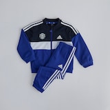 Manchester United x adidas Infant Tiberio 3-Stripes Colourblock Shiny Tracksuit Navy