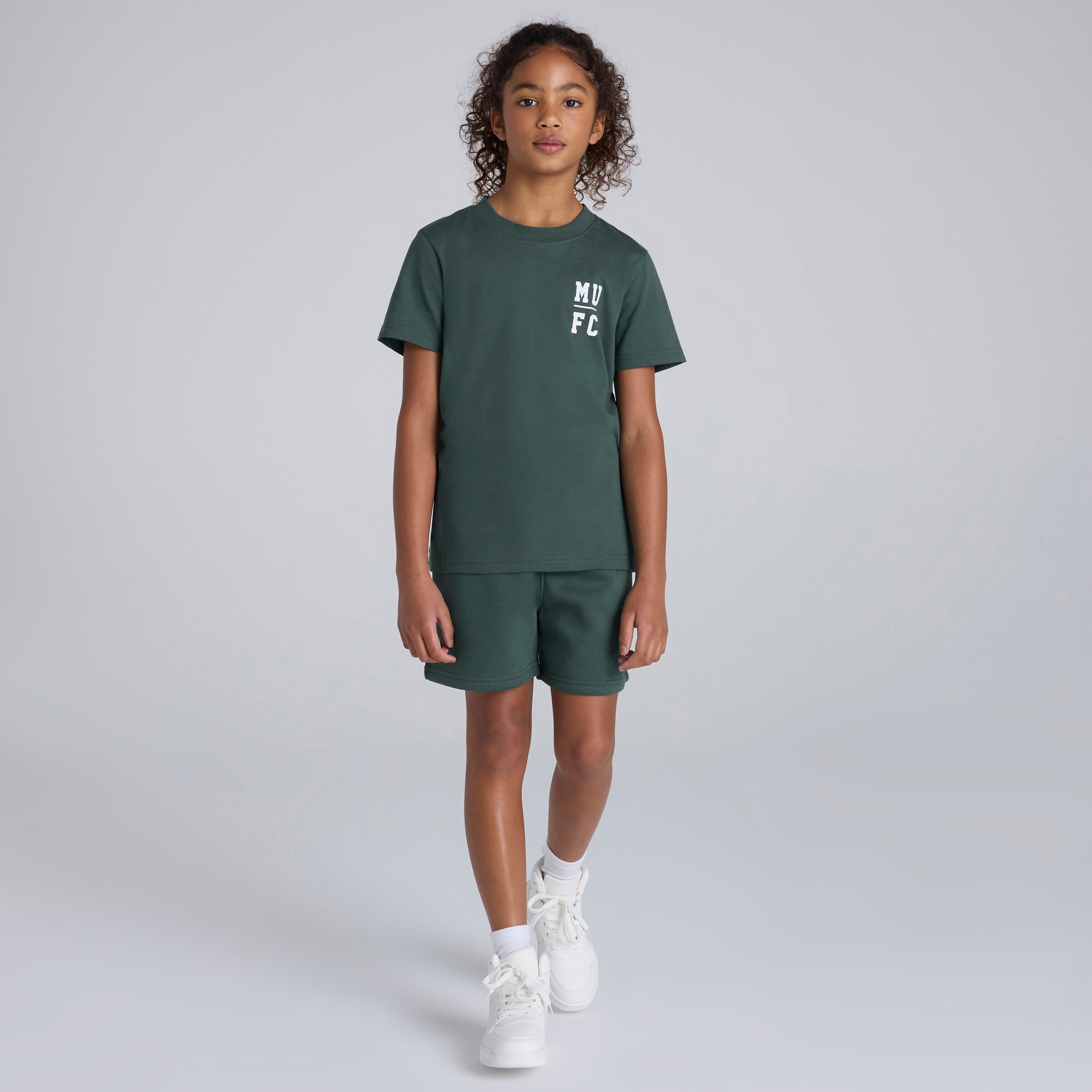 Manchester United Kids Varsity Back Print T-Shirt Green Green Detail [3-5]