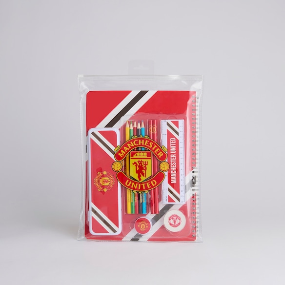 Manchester United Core Stripe A4 Stationery Set 13 Piece Red Multi