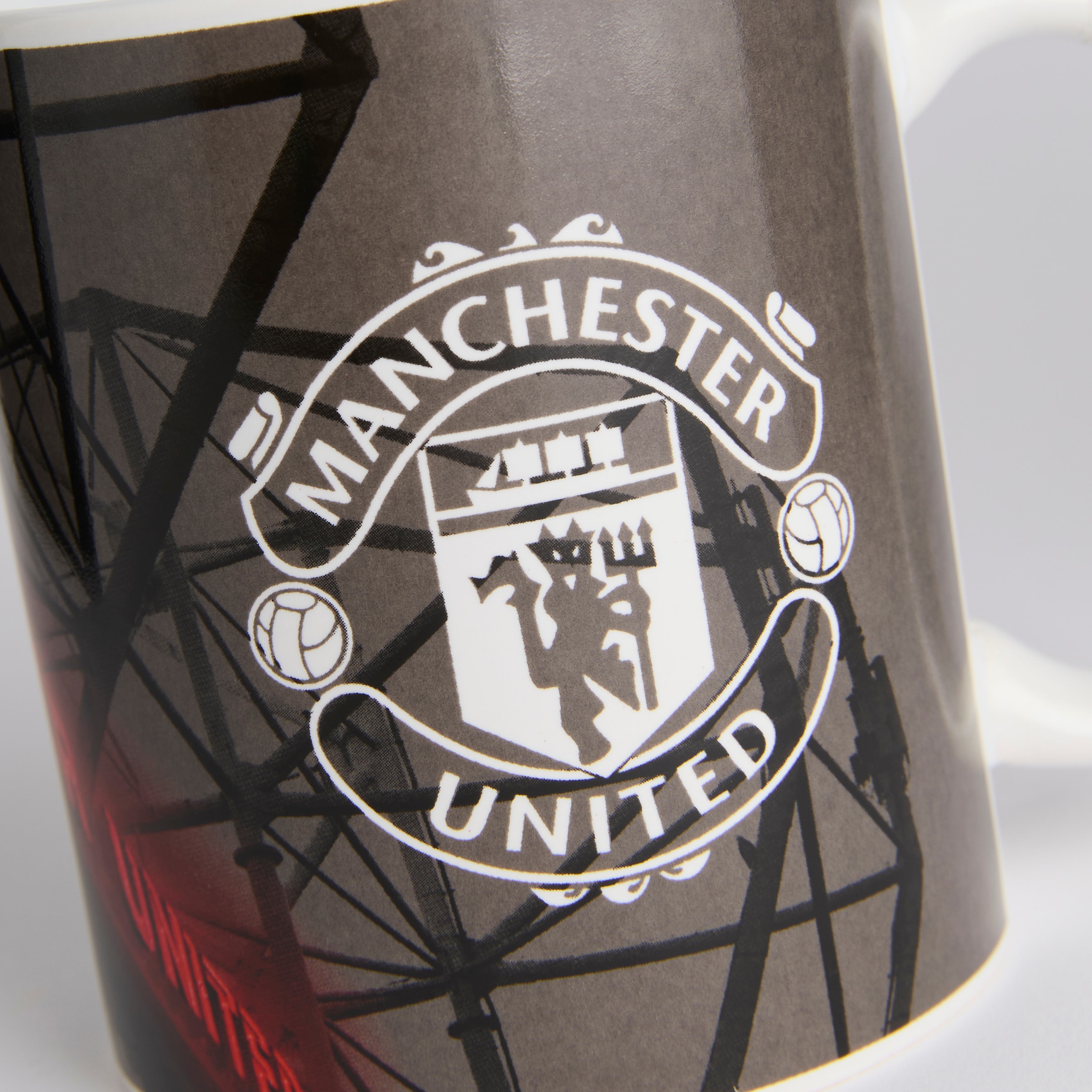 Mug Manchester United FC Officiel - Noir Mat, Intérieur Coloré, 380 Ml - Cadeau Fan De Football