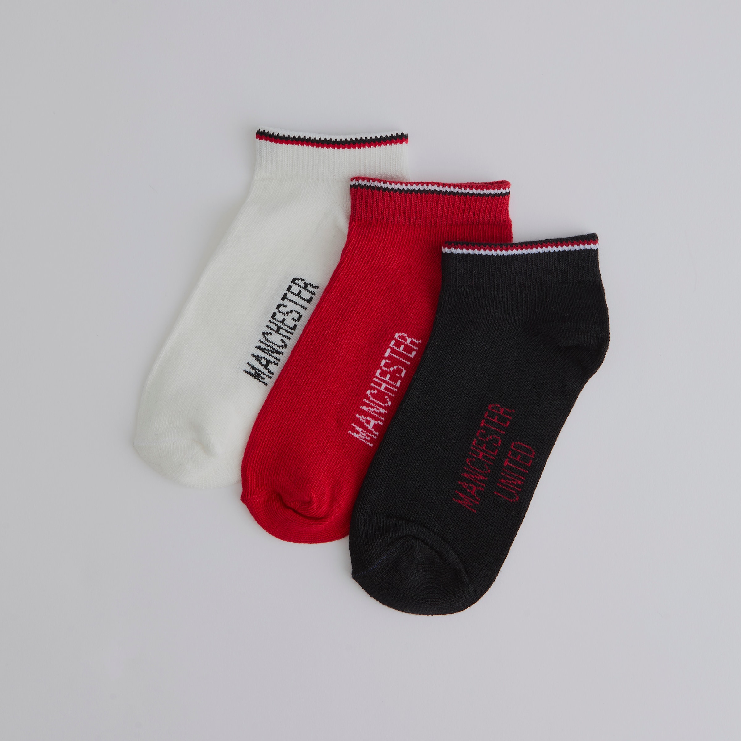 Manchester United Kids Ankle Socks 3 Pack Multi