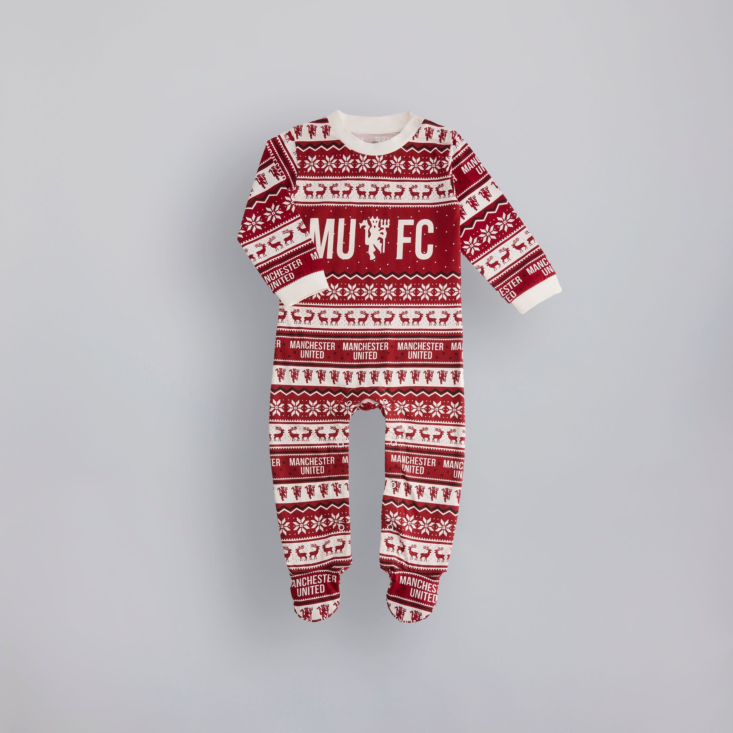 Manchester United Baby Christmas Fairisle Sleepsui Multi Detail [2-6]