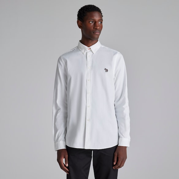 Manchester United x Paul Smith Mens Oxford Shirt White Weiss