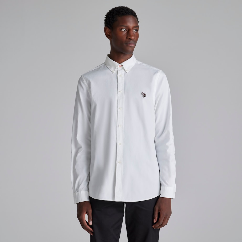 paul smith white dress shirt PS Paul Smith Ecru 'Zine Floral' Fil Coupe Shirt