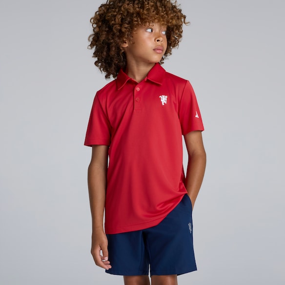 Manchester United x adidas Kids Golf Polo Shirt Red Red