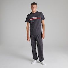Manchester United Mens Bar Stripe Pyjama Set Grey