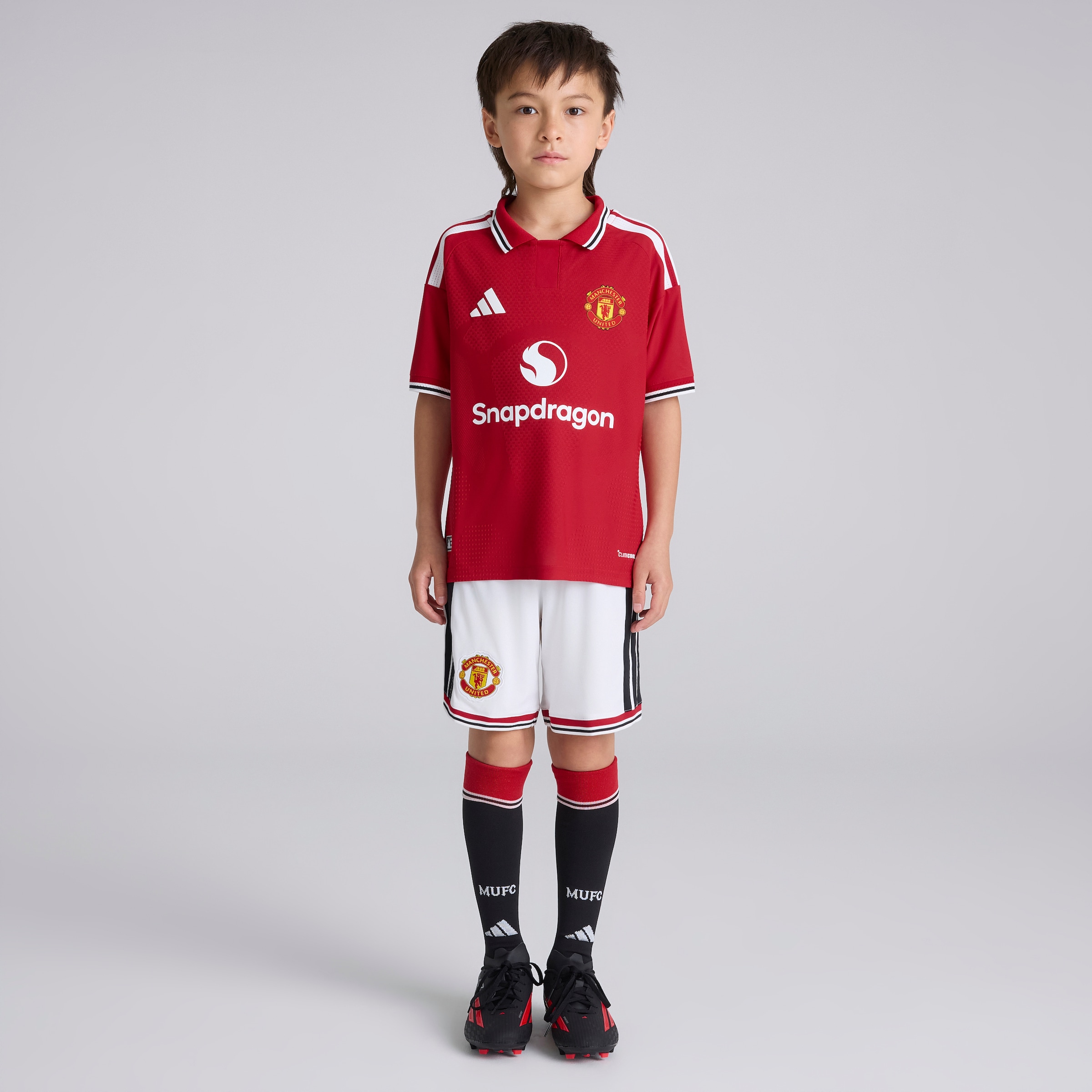 Manchester United Kids 26/27 Home Shorts White Blanc Détail [3-5]