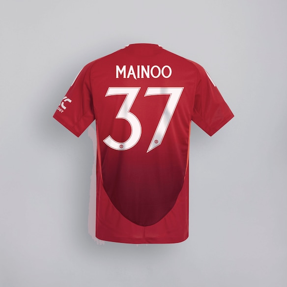 Manchester United 24/25 Home Jersey Kids with Mainoo 37 Cup Printing Red