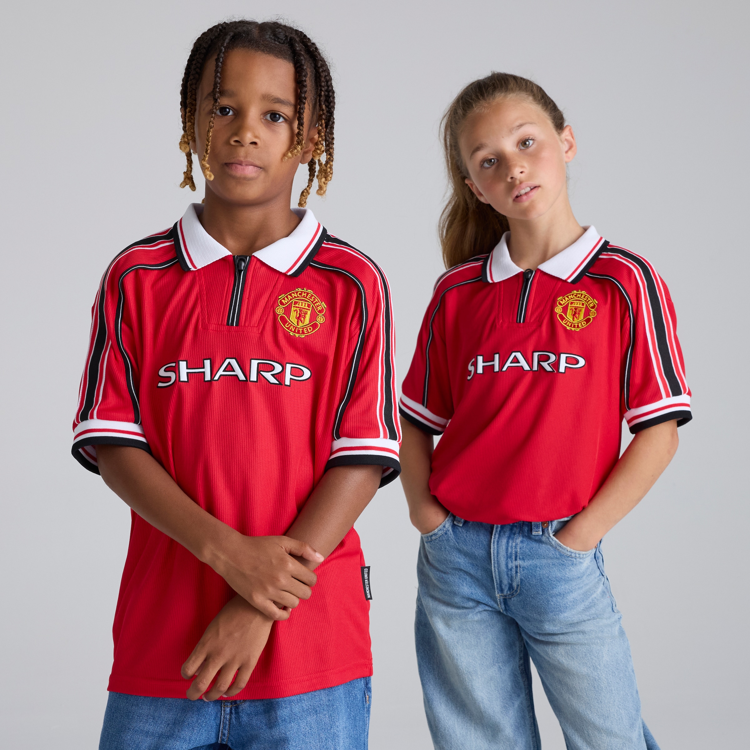 Manchester United Kids 1998-00 Home Shirt Red Red