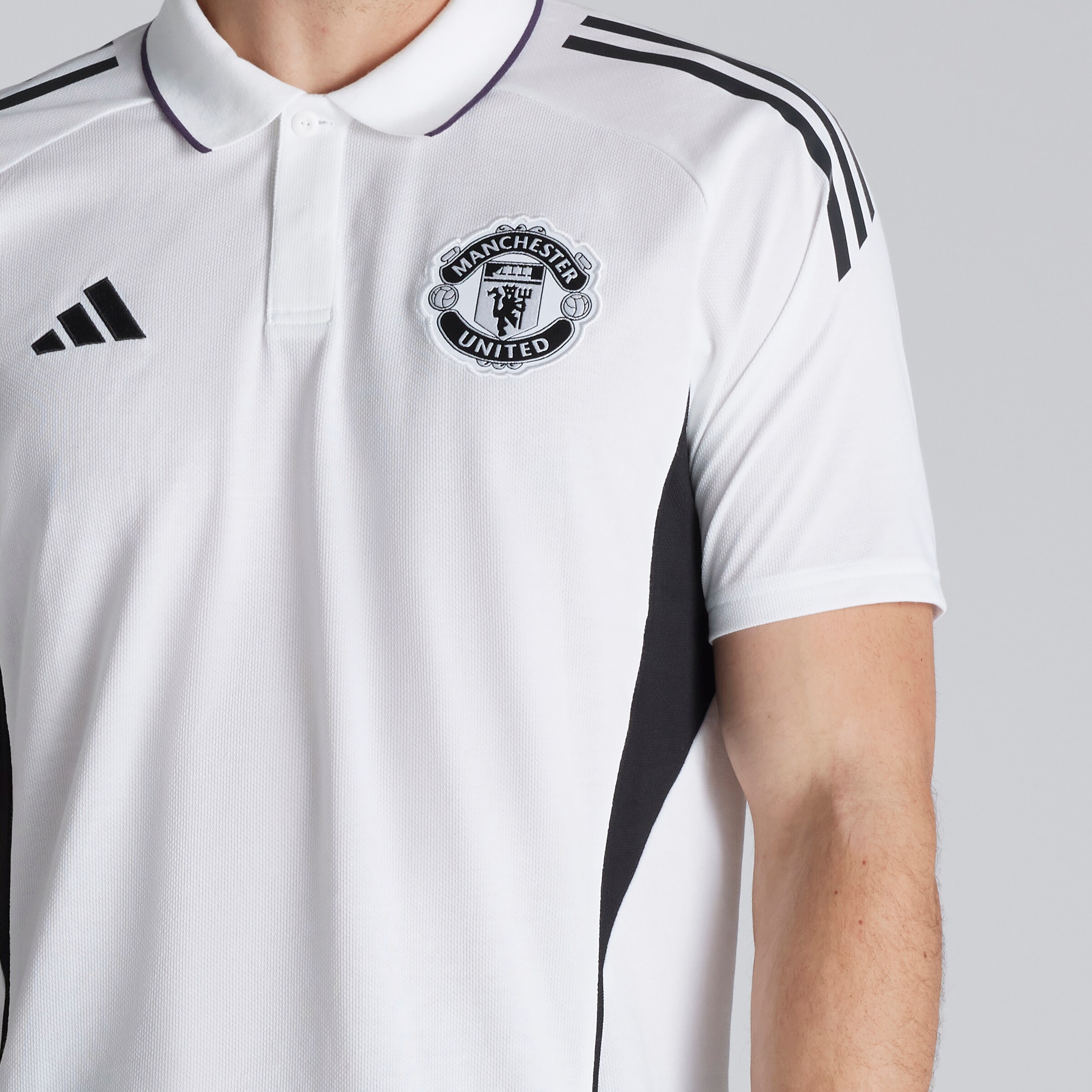 Manchester United Tiro 25 Competition Polo Shirt Blanc Détail [4-7]