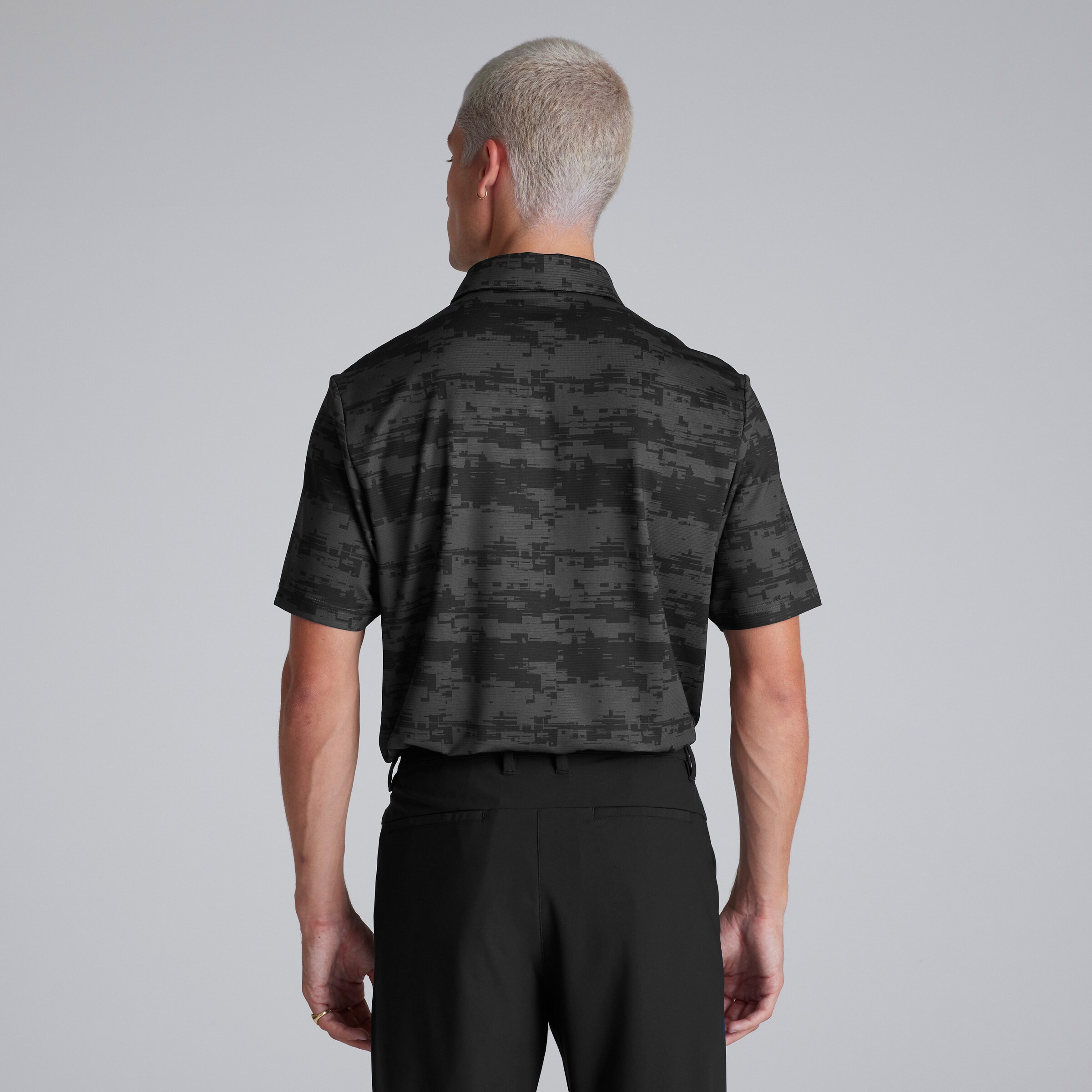 Manchester United x adidas Mens Golf Ultimate365 HEAT.RDY Stripe Polo Shirt Grey Grey Detail [2-7]