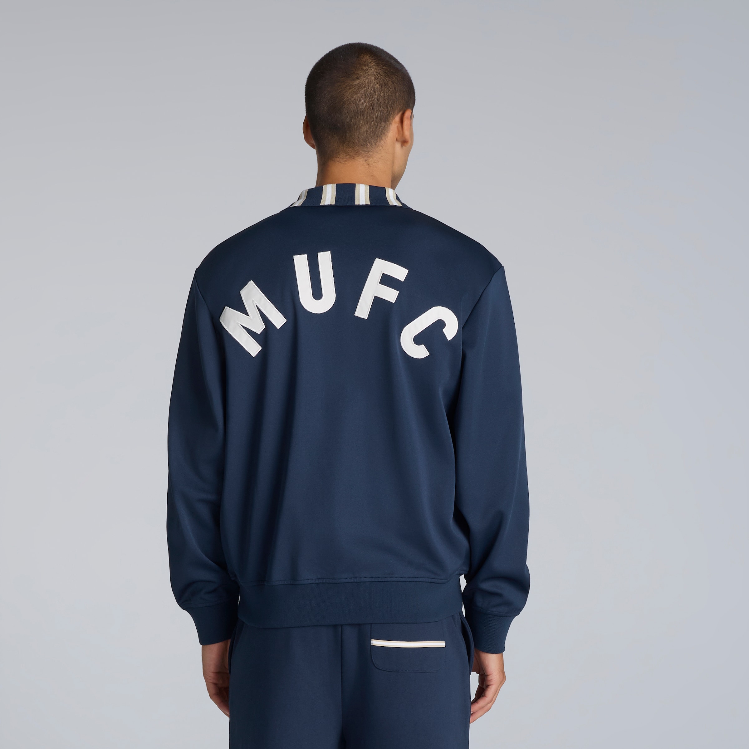 Manchester United Heritage Bar Stripe Tracksuit Jacket Navy Navy blue Detail [2-5]