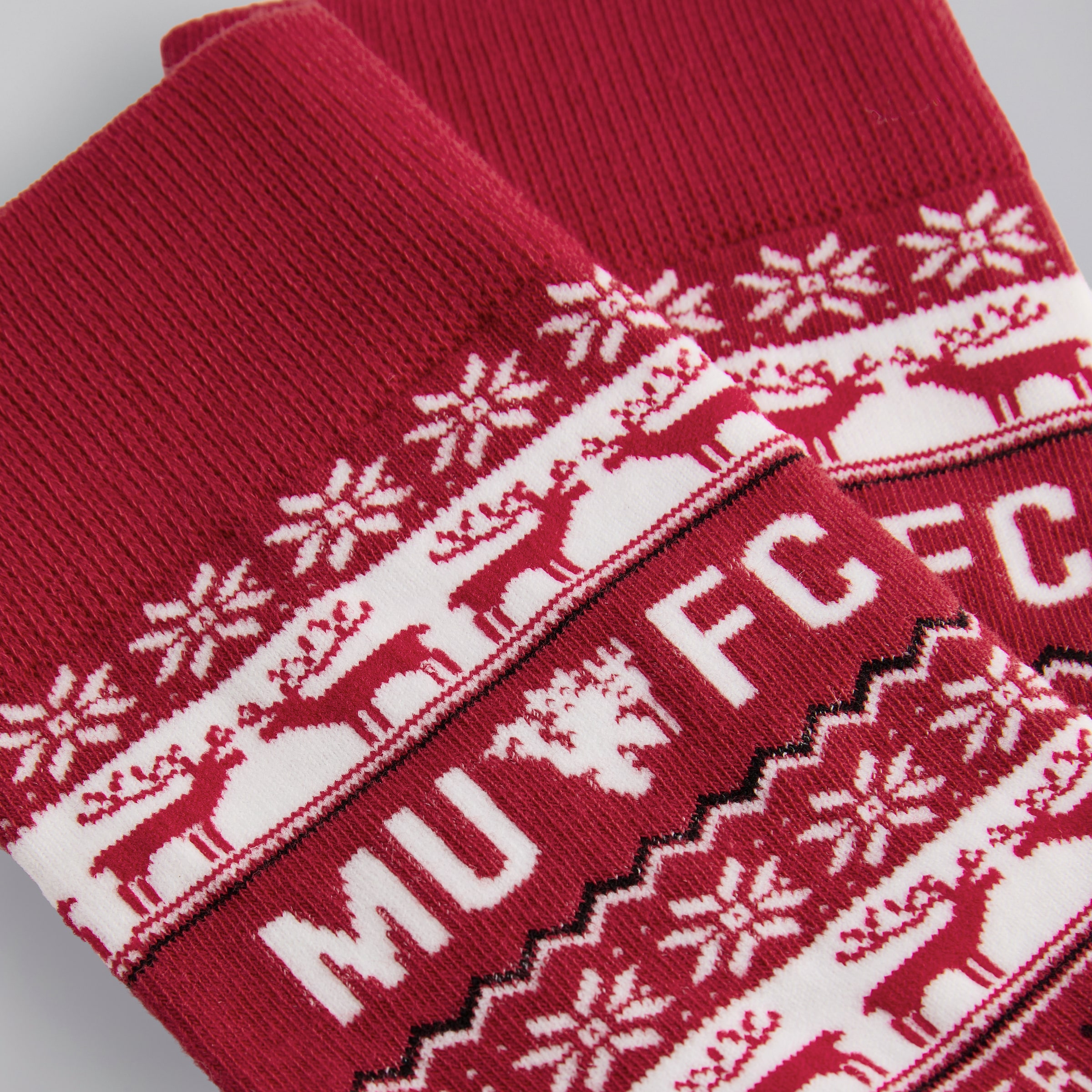 Manchester United Fairisle Christmas Socks Red Multi Detail [3-4]