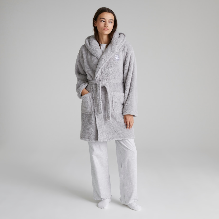 Buy Manchester United Womens Dressing Gown Grey | Manchester United Store Buy Manchester United Womens Dressing Gown Grey | Manchester United Store