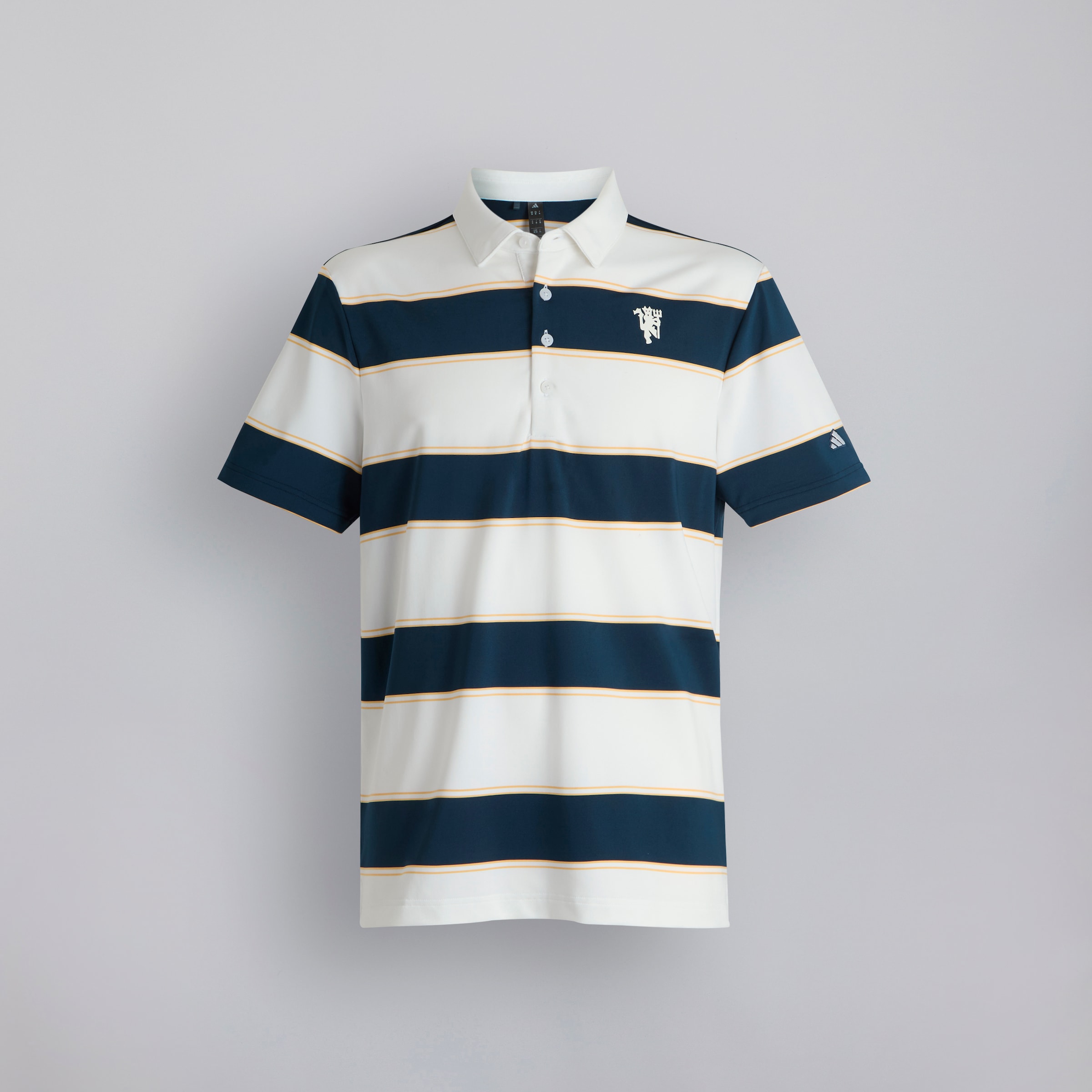 Manchester United x adidas Golf Ultimate365+ Stripe Polo Shirt Navy White