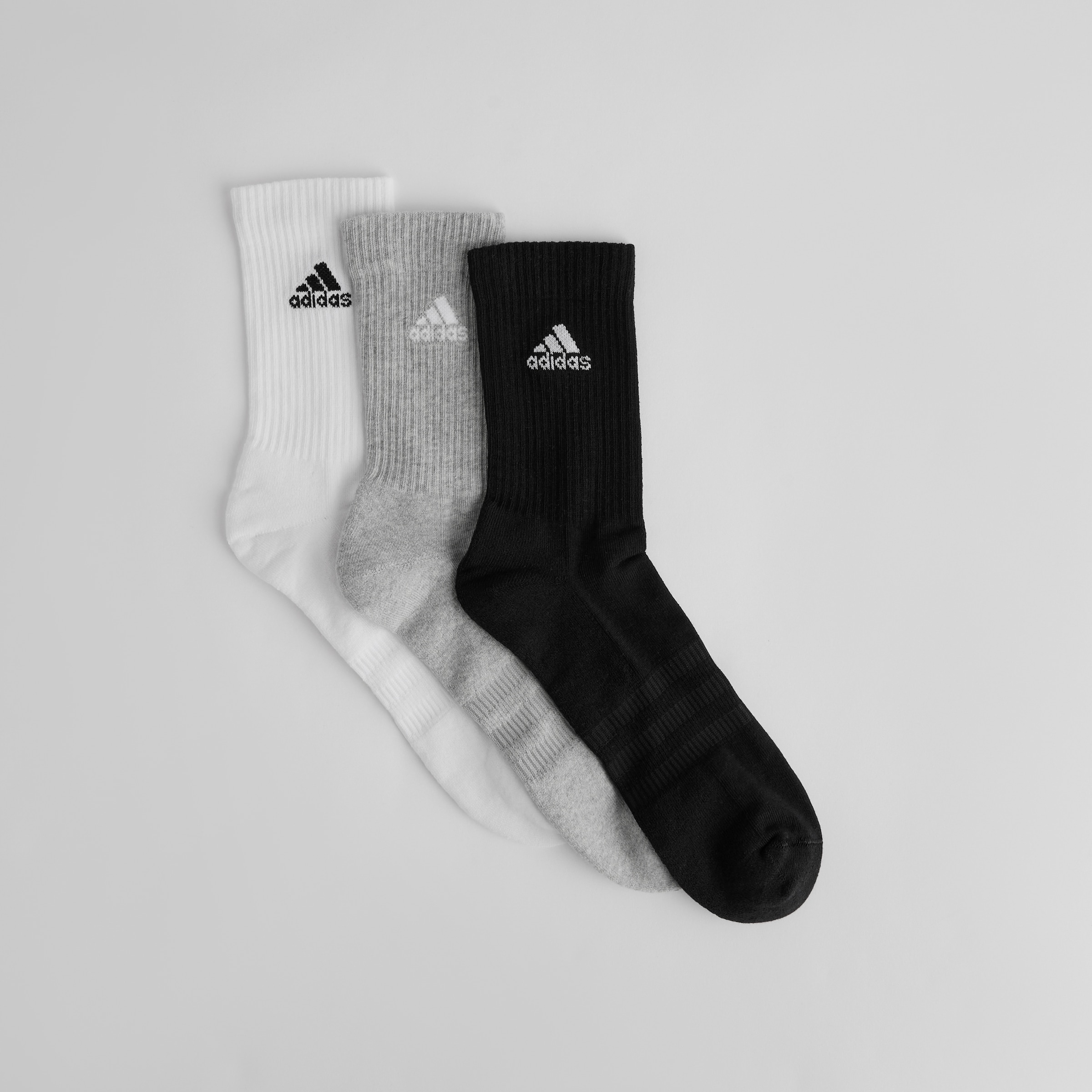 Manchester United x adidas Essentials Cushioned Crew Socks 3 Pack Black/Grey/White Multi Detail [2-4]