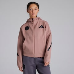 Manchester United x adidas Womens Z.N.E. Full Zip Hoodie Pink