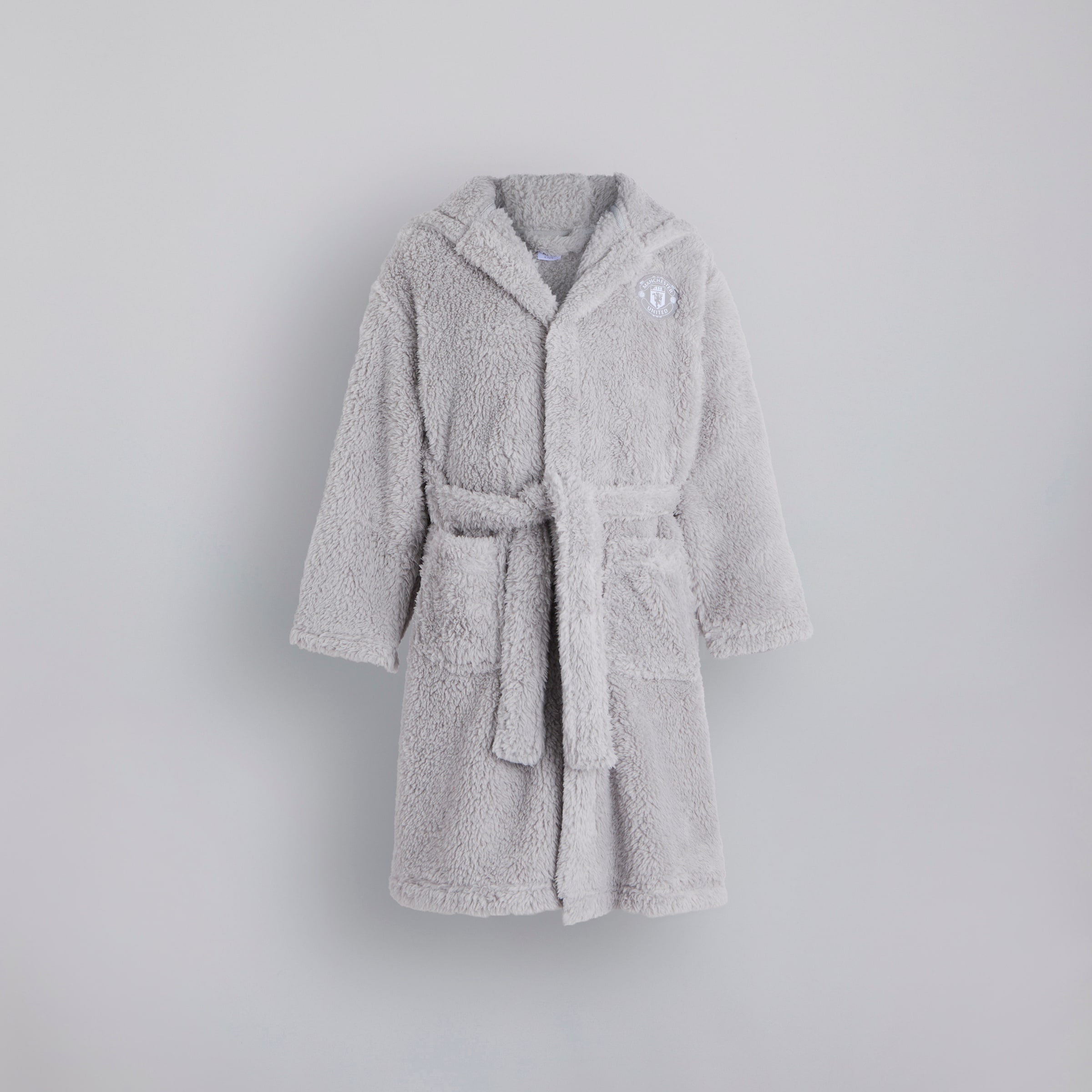 grey fluffy dressing gown CurveWow Fleece Dressing Gown Grey – Curvewow main image 1