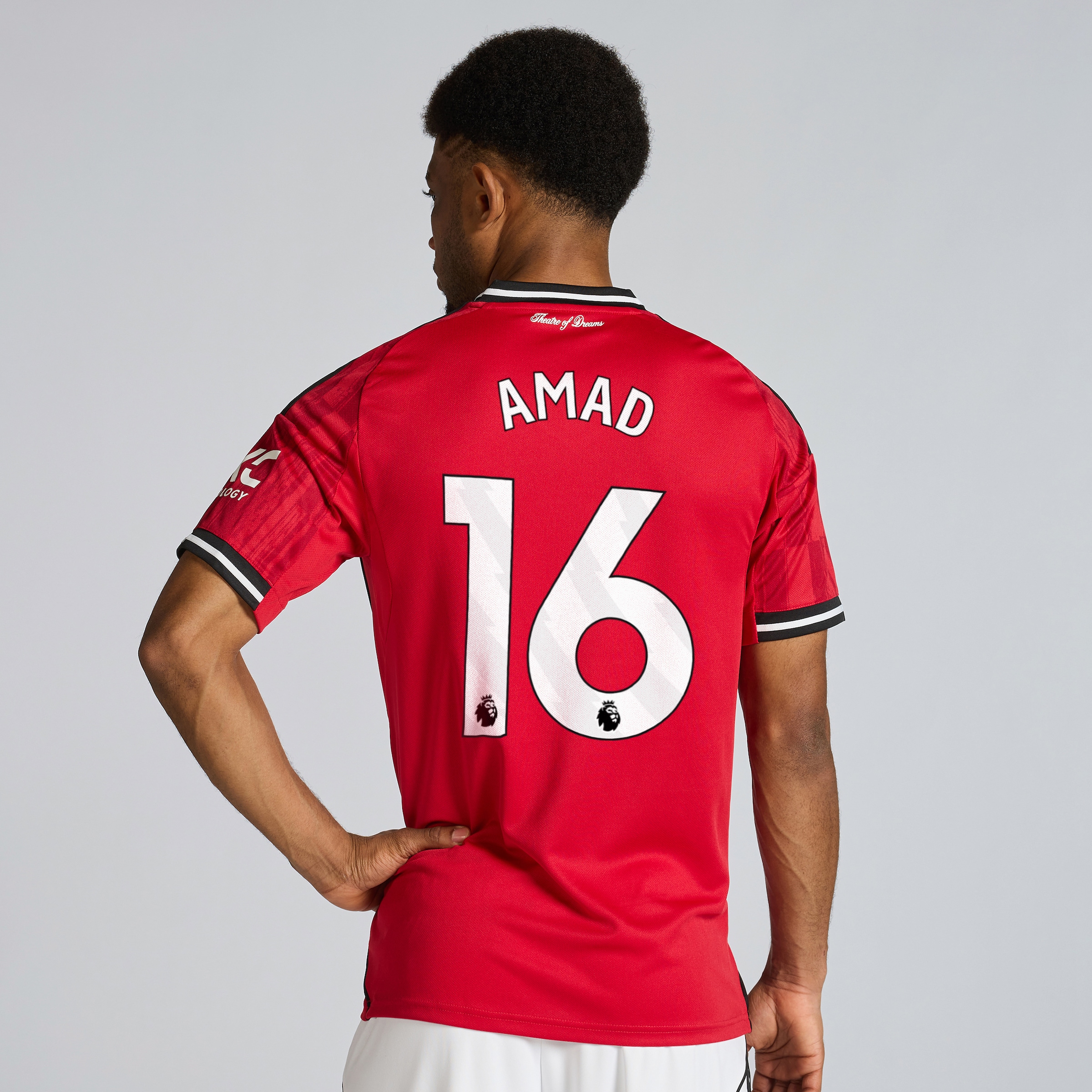 Manchester United 25/26 Home Jersey with Amad 16 EPL Printing & Badge Red