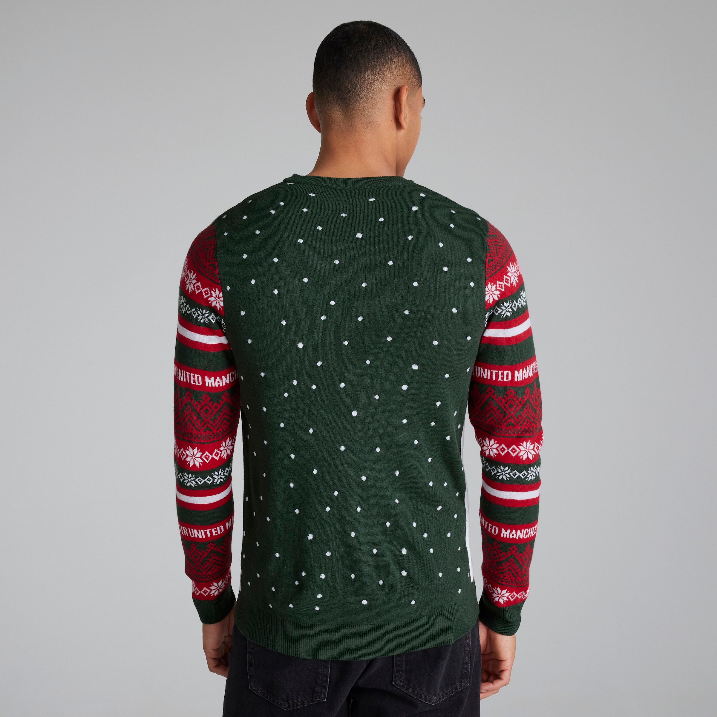 Manchester United Polar Bear Christmas Jumper Green Green Detail [3-5]