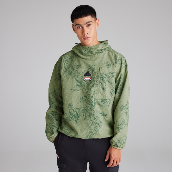 Manchester United x adidas Mens City Escape Woven Hoodie Green Green