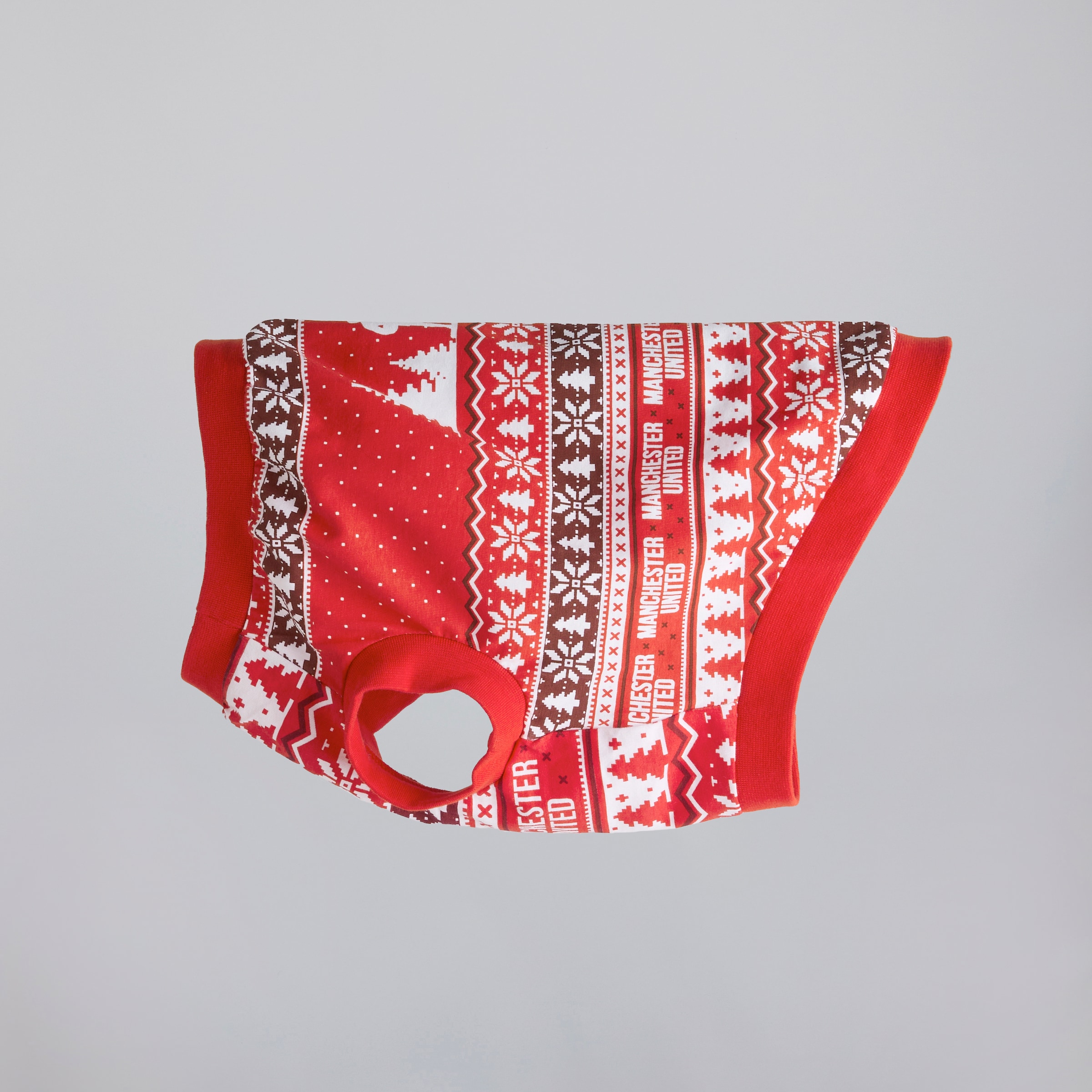 Manchester United Pet Christmas Fairisle Pyjama Red Red