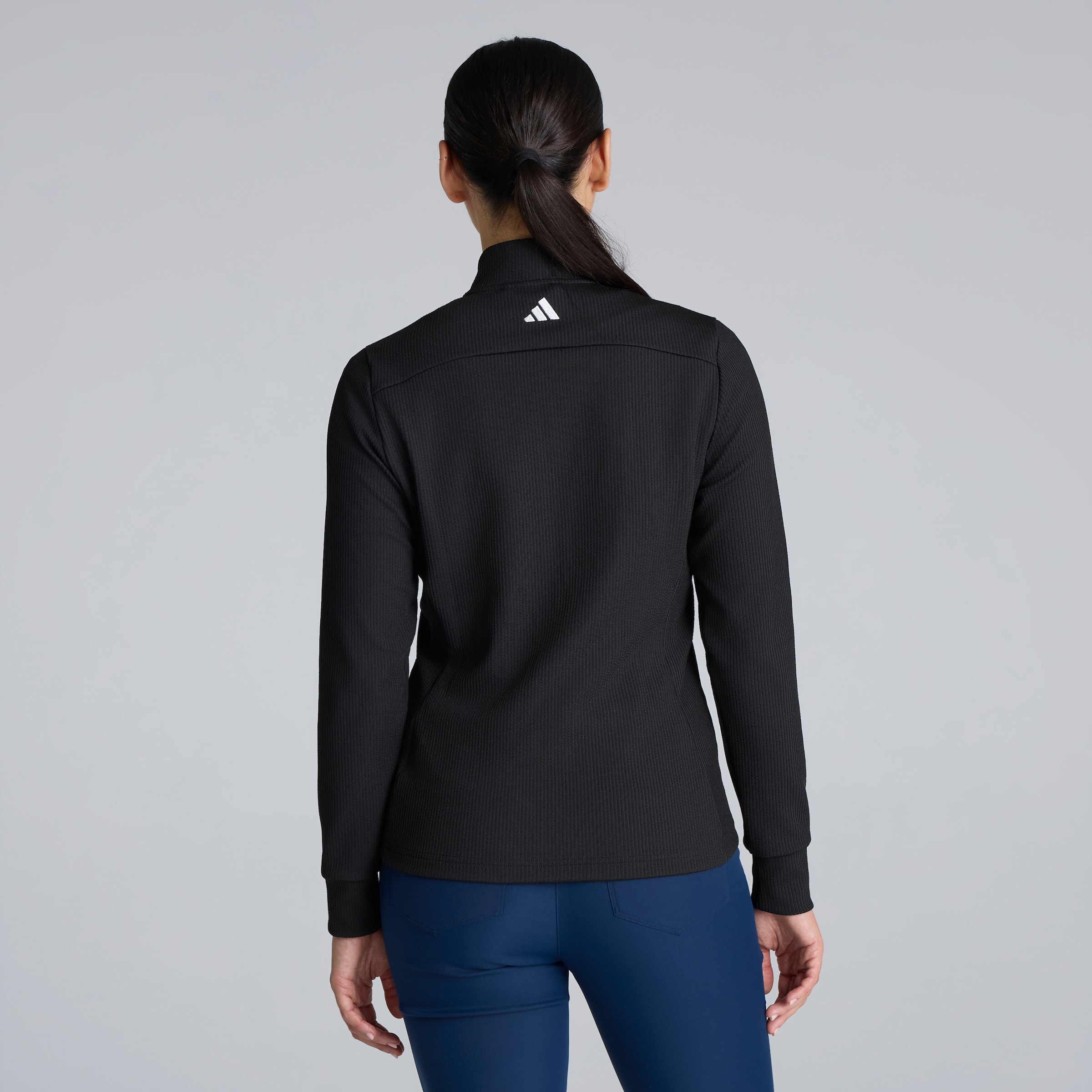 Manchester United x adidas Womens Golf Full-Zip Jacket Black Black Detail [2-5]