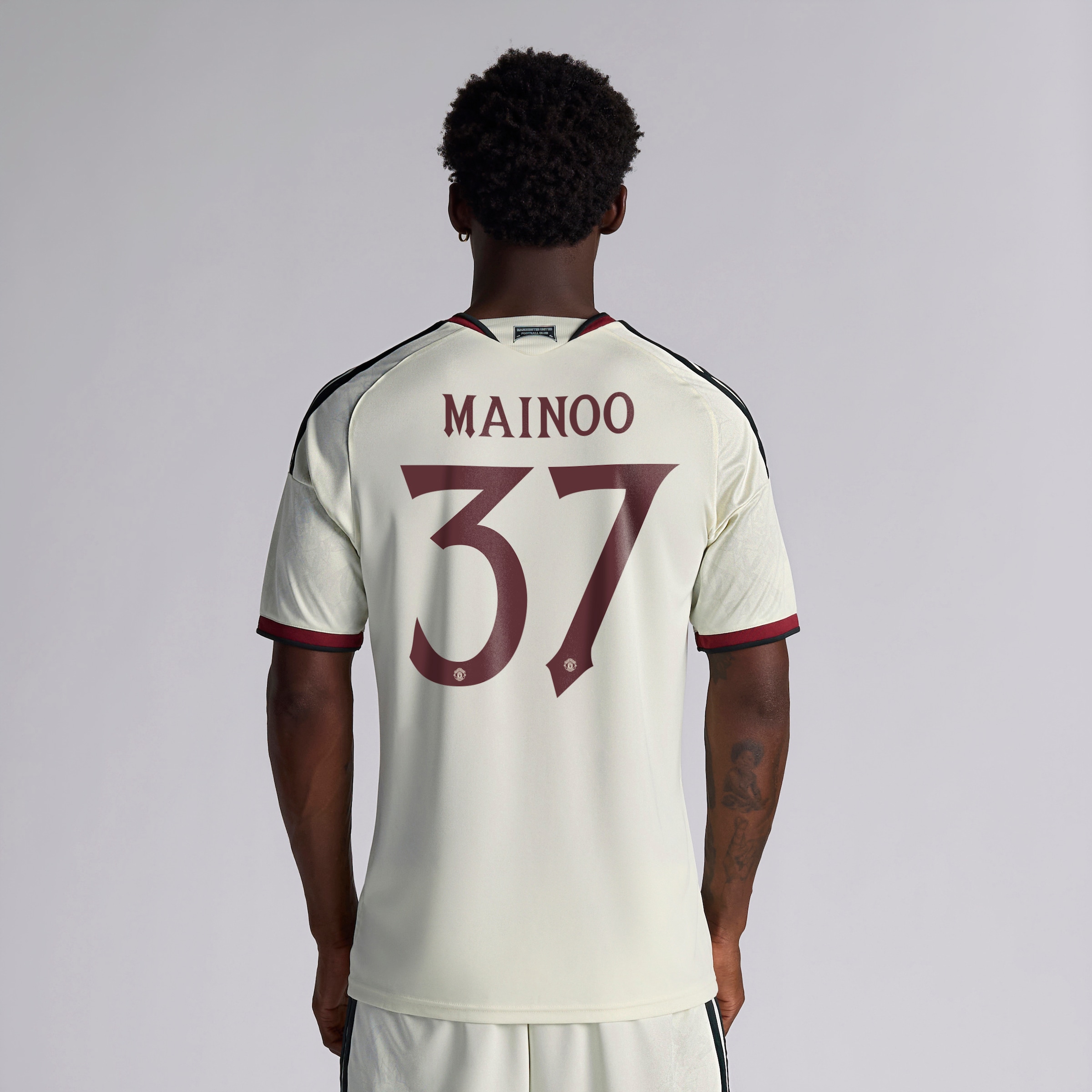Manchester United 26/27 Third Jersey with Mainoo 37 UCL Printing & Badge Beige