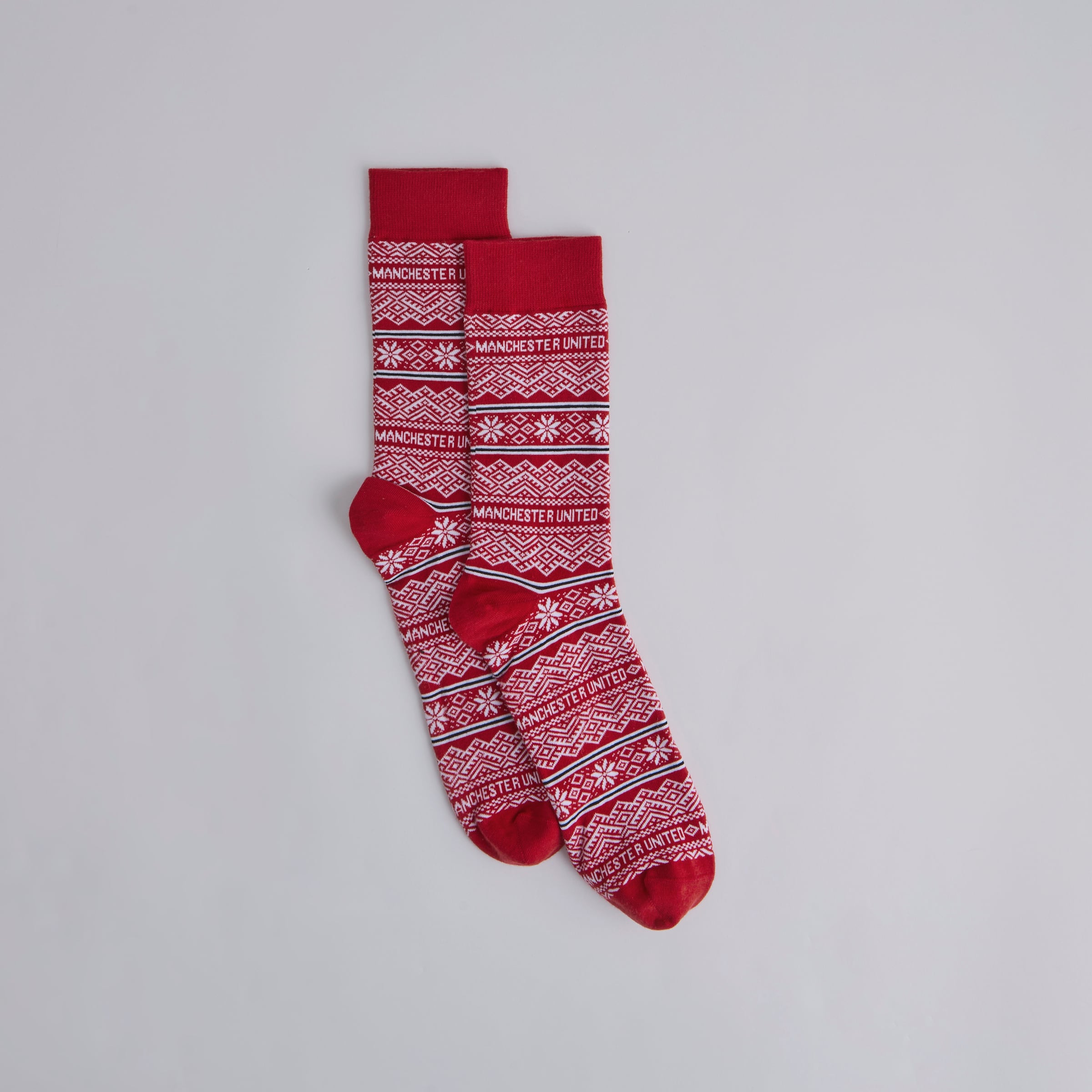 Manchester United Kids Christmas Fairisle Sock Red Red Detail [2-4]