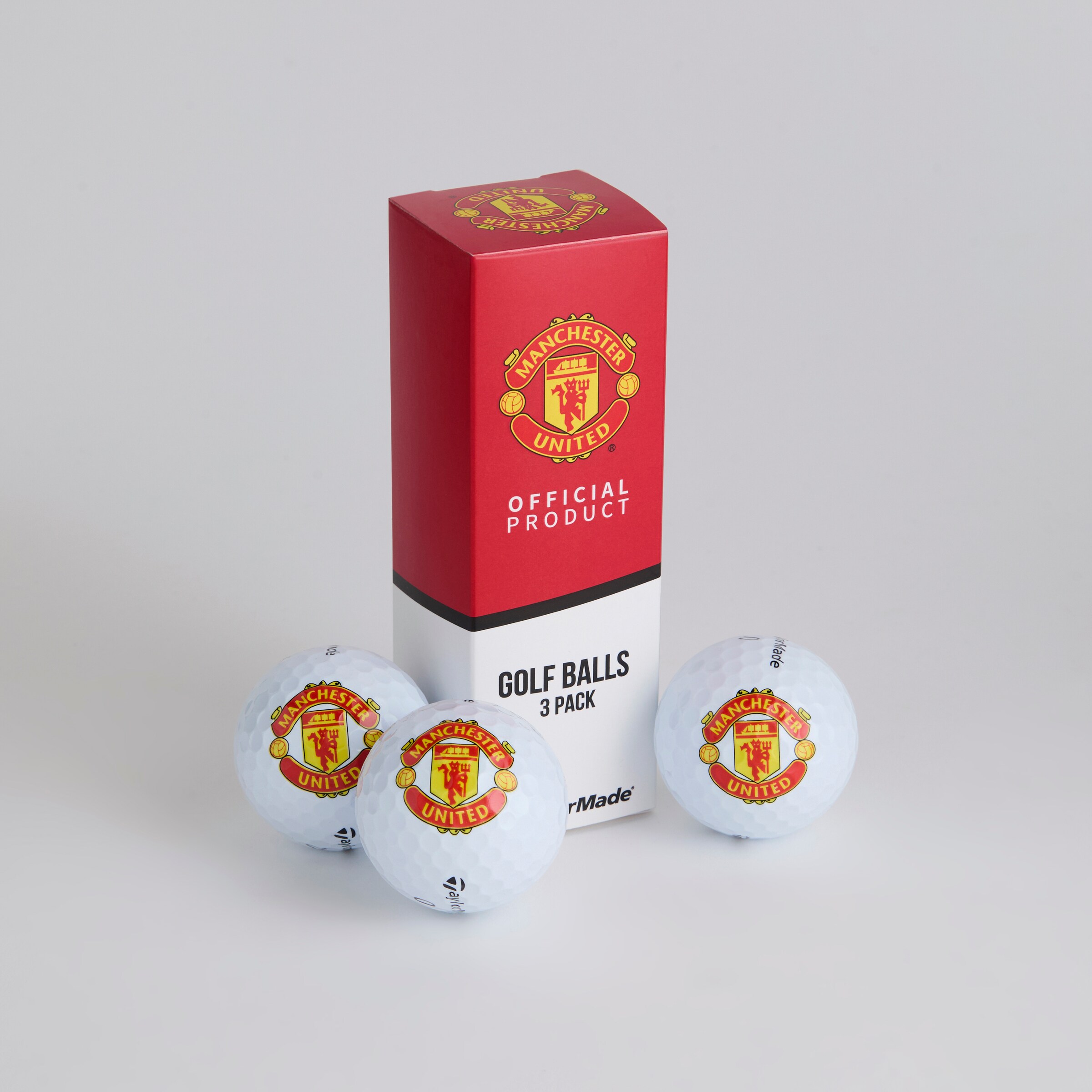 Manchester United X TaylorMade Golf Balls 3 Pack White White Detail [2-4]