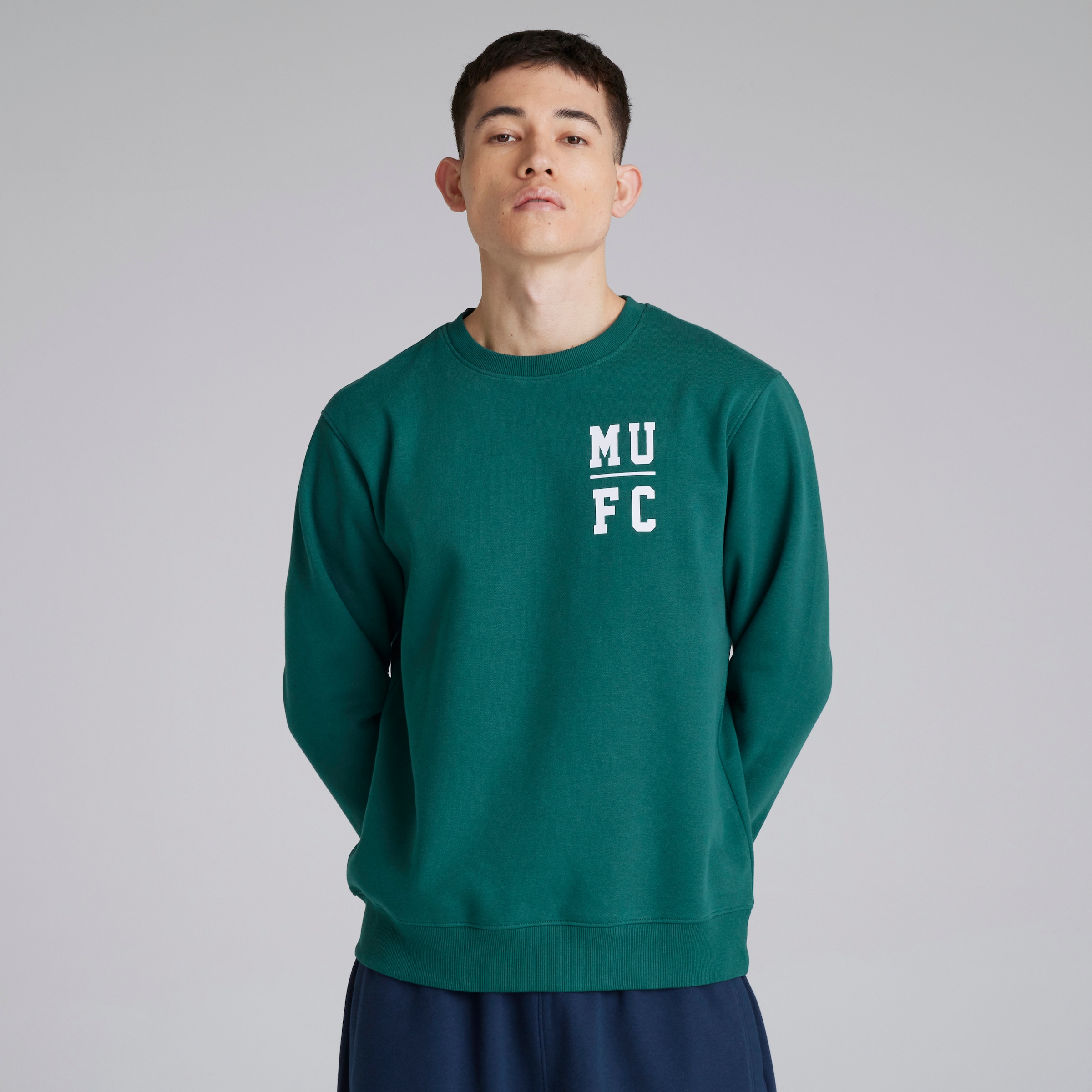 Manchester United Varsity Back Print Sweatshirt Green Green