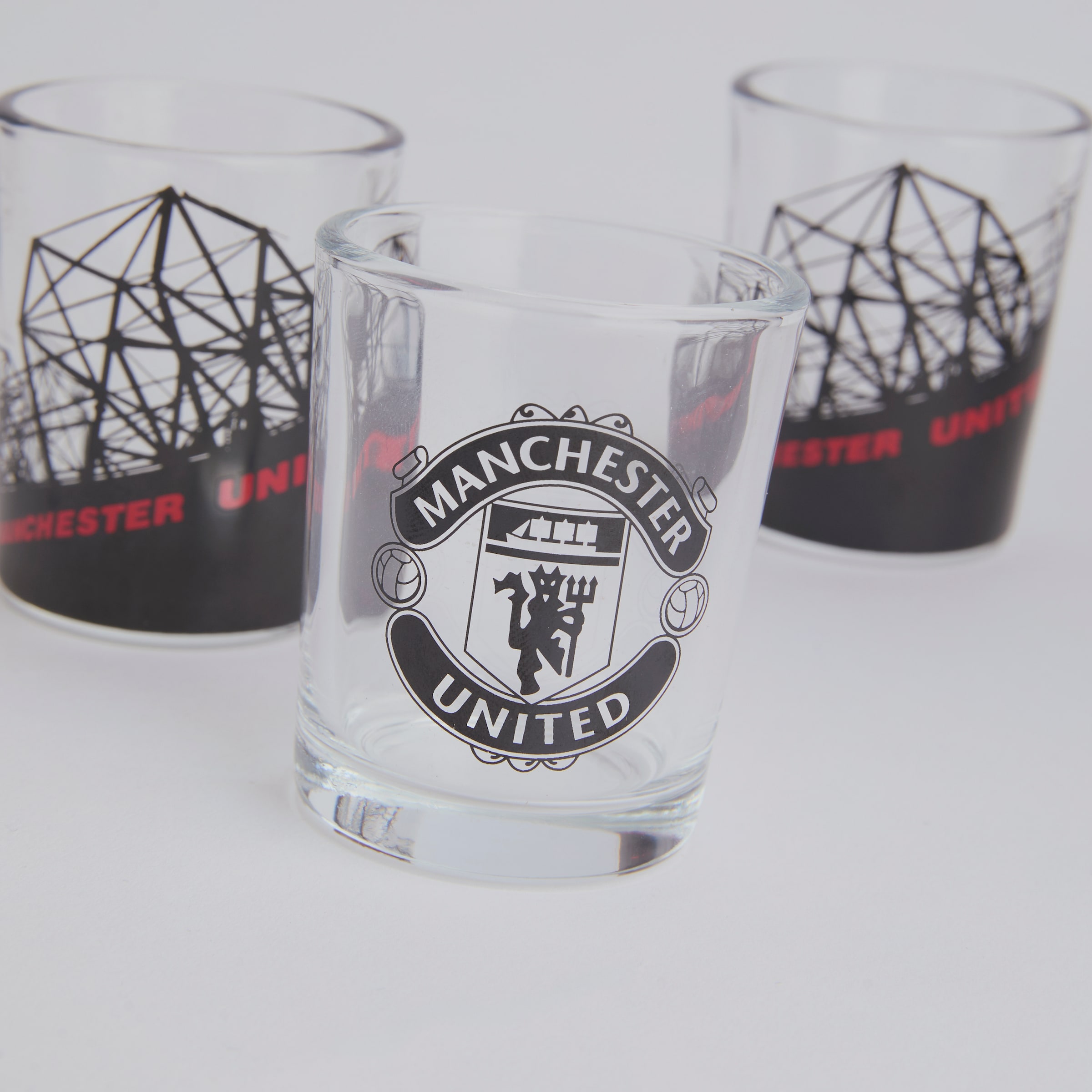 Manchester United Old Trafford Shot Glasses 3 Pack Clear N/a Detail [4-4]