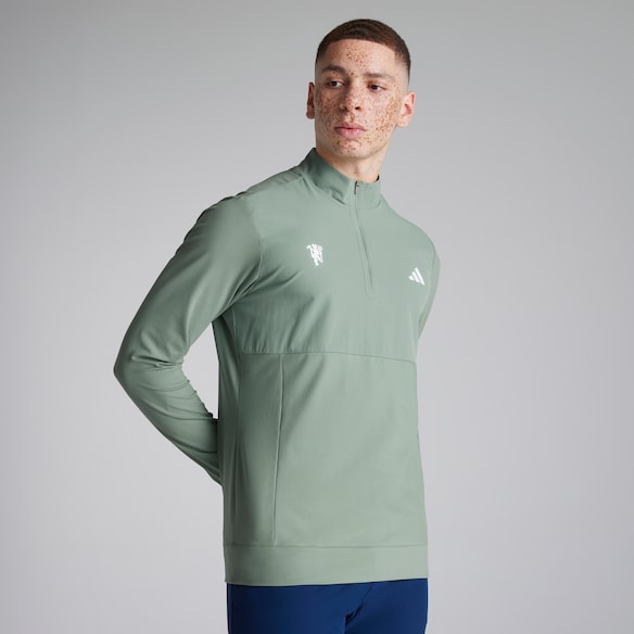 Manchester United x adidas Golf Ultimate365 Tour 1/4 Zip Sweatshirt Green Green