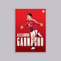 Manchester United Garnacho Illustrated A2 Poster Red