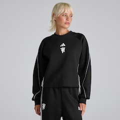 Manchester United x adidas Womens Stadium Crewneck Sweatshirt Black
