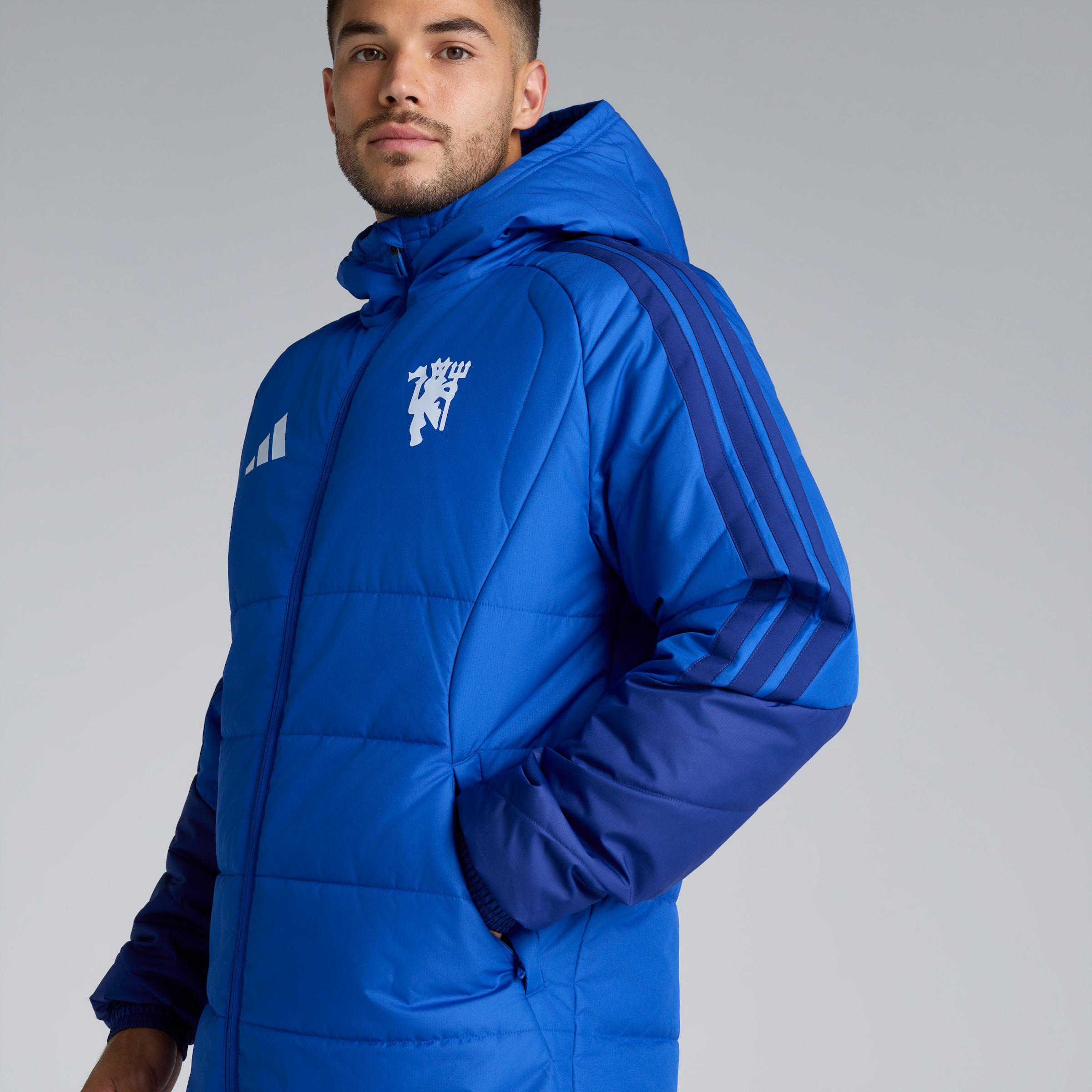 Manchester United 26/27 Cup Training Tiro Authentic Long Coat Blue Blau Detail [3-6]