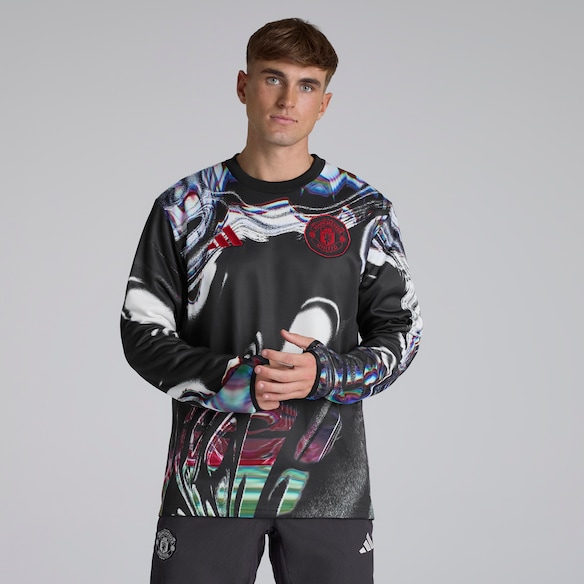 Manchester United 25/26 Pre Match Warm Top Black