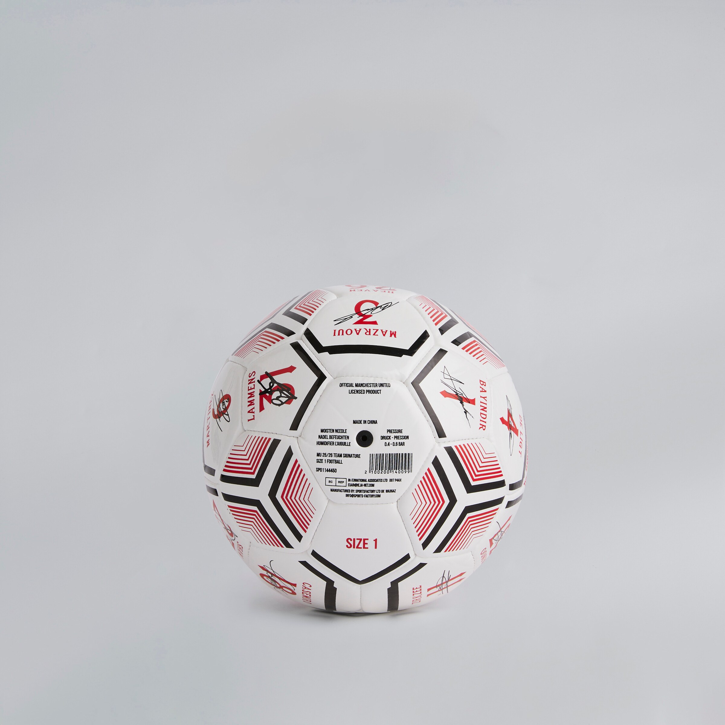 Manchester United 25/26 Team Signature Football Size 1 White White Detail [2-4]
