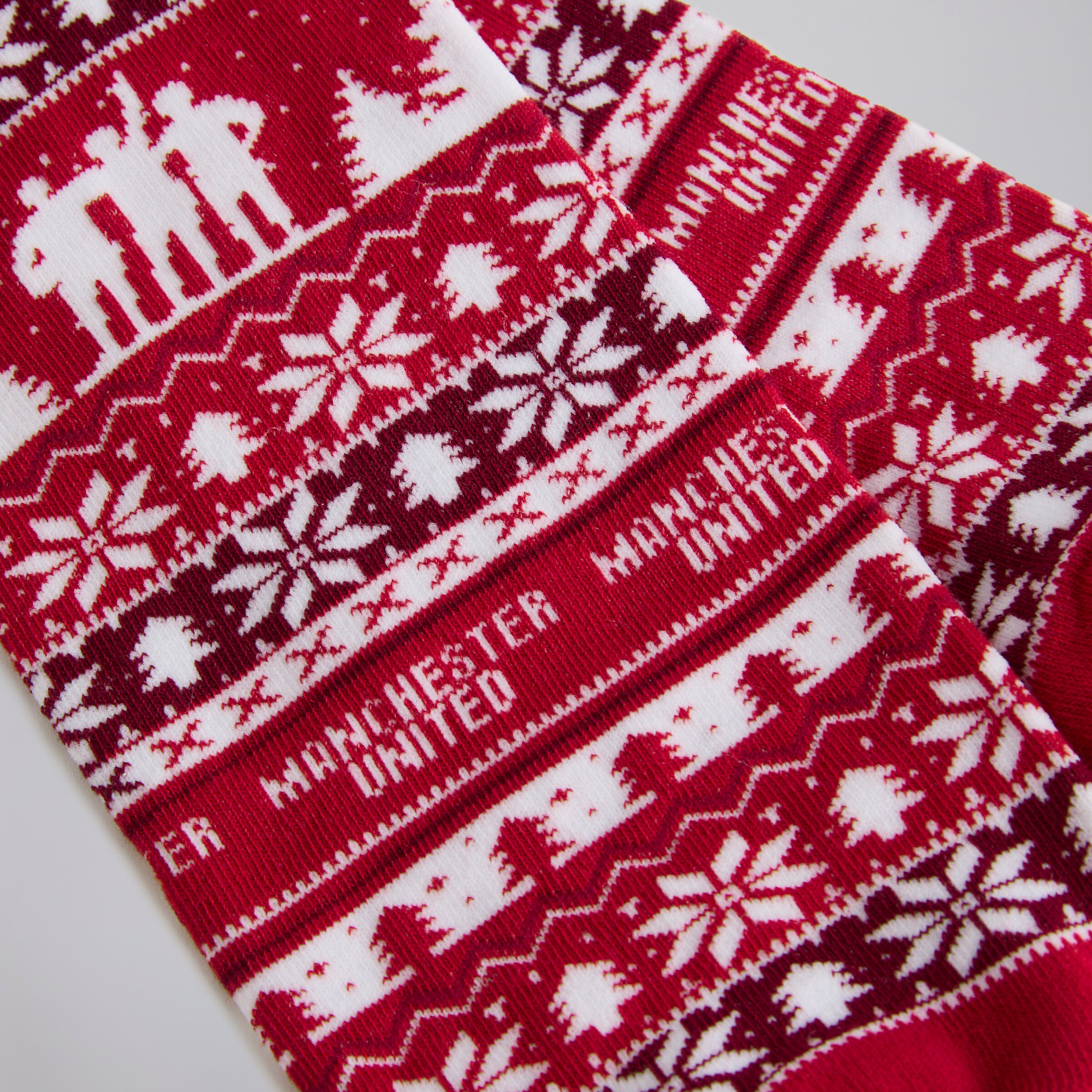 Manchester United Adults Christmas Fairisle Sock Red Red Detail [4-4]