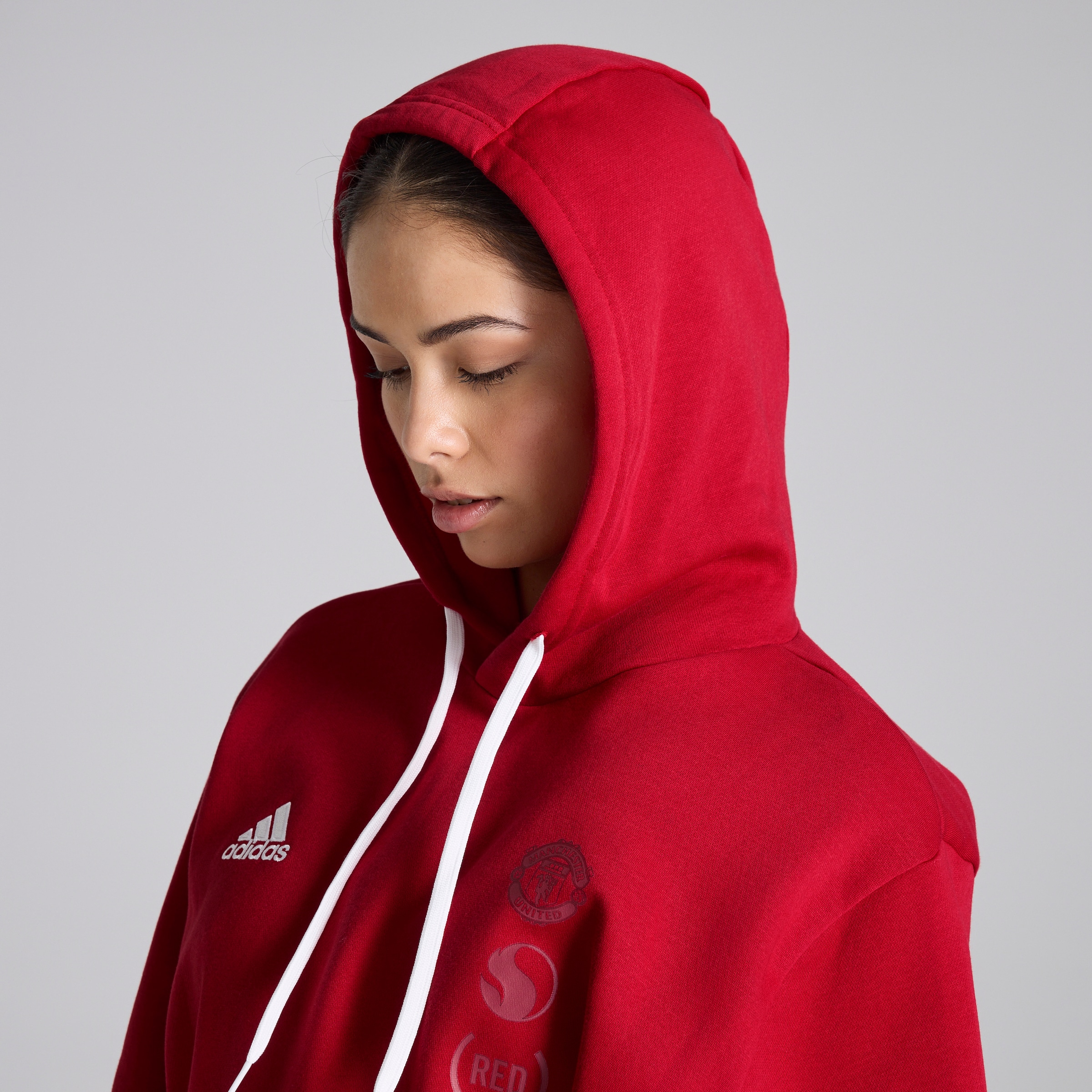 Manchester United x adidas RED4LIFE Hoodie Red Red Detail [8-8]