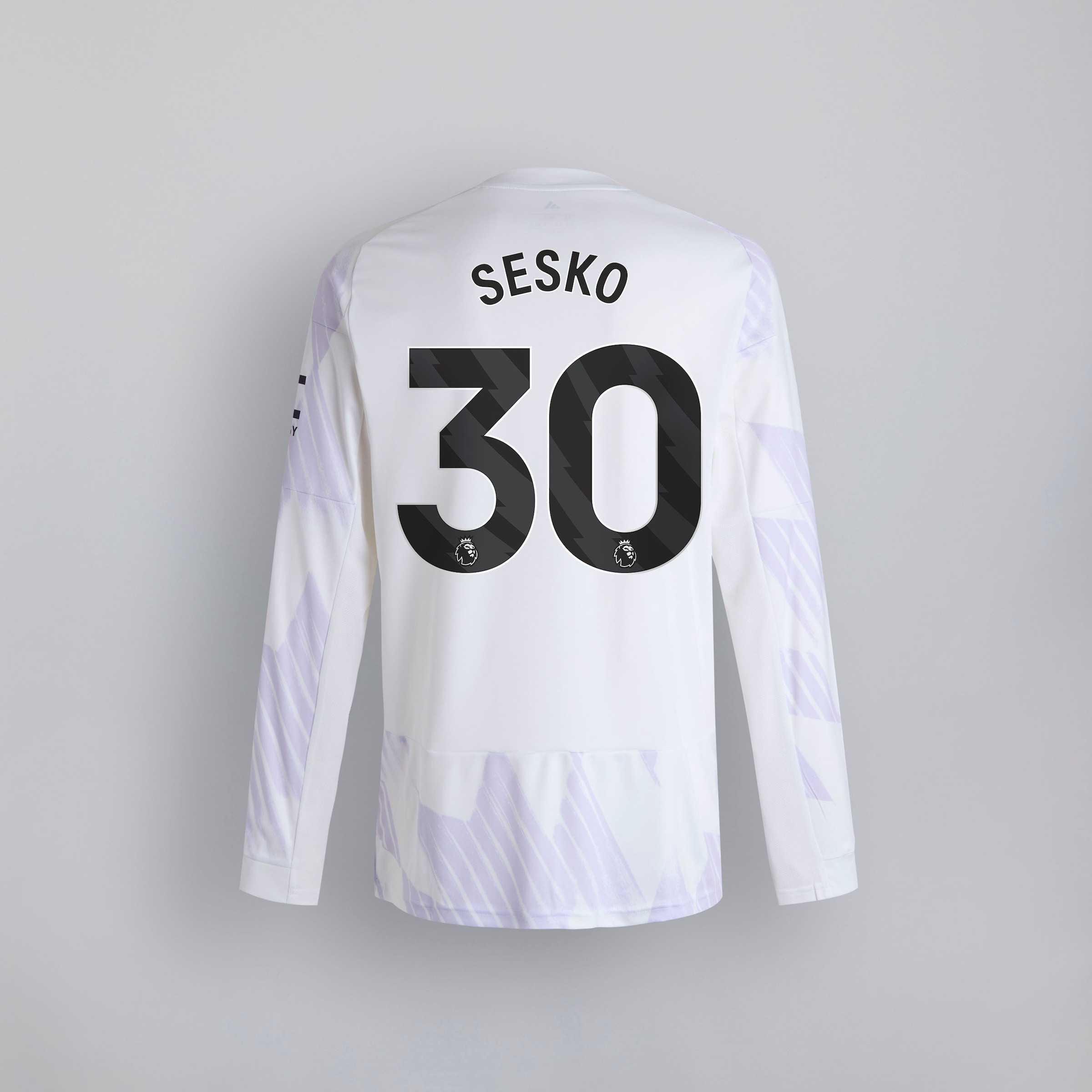 Manchester United 25/26 Away Kids Jersey with Sesko 30 EPL Printing & Badge 白色 细节 [2-2]