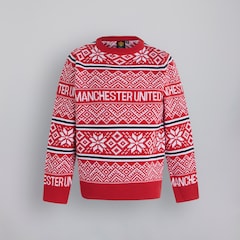Manchester United Kids Fairisle Christmas Jumper Red