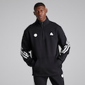 Manchester United x adidas Mens Future Icons 3-Stripes 1/2 Zip Sweatshirt Black